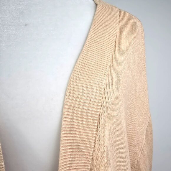 Worthington XLT Long Sleeve Ribbed Knit Open Front Cardigan in Camel Tan Brown - Picture 5 of 12